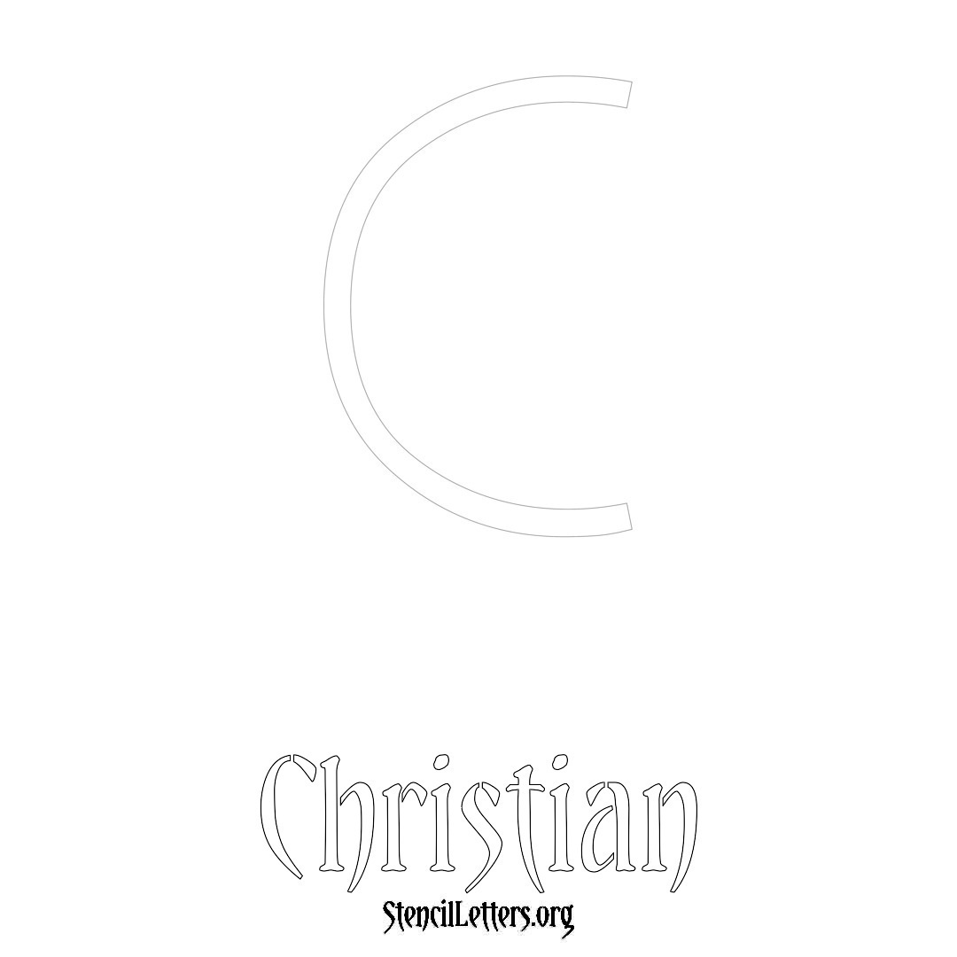 Christian printable name initial stencil in Simple Elegant Lettering