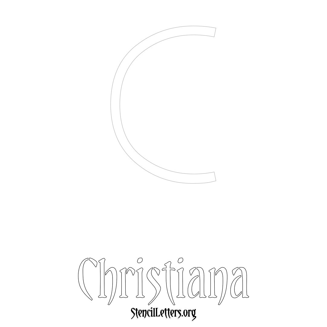 Christiana printable name initial stencil in Simple Elegant Lettering