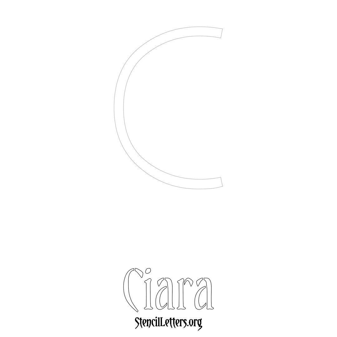 Ciara printable name initial stencil in Simple Elegant Lettering