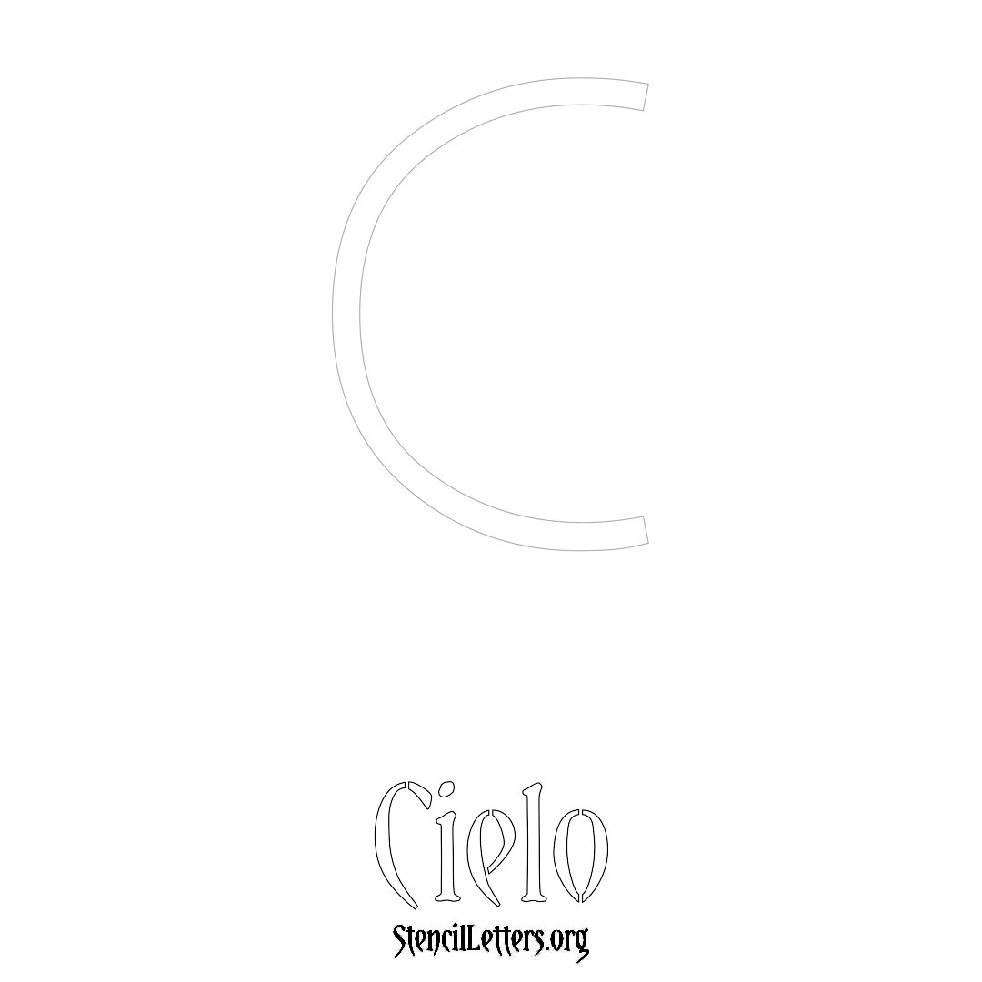 Cielo printable name initial stencil in Simple Elegant Lettering