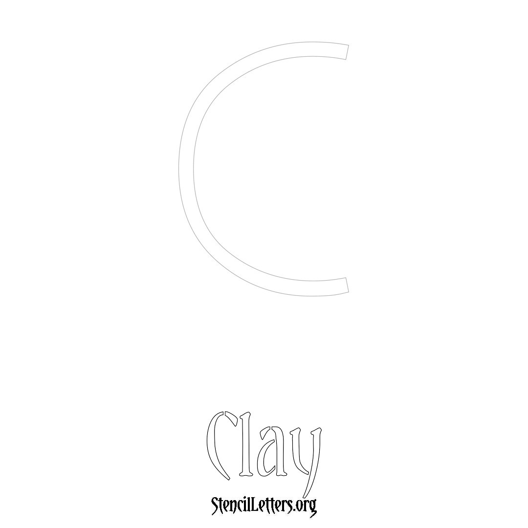 Clay printable name initial stencil in Simple Elegant Lettering