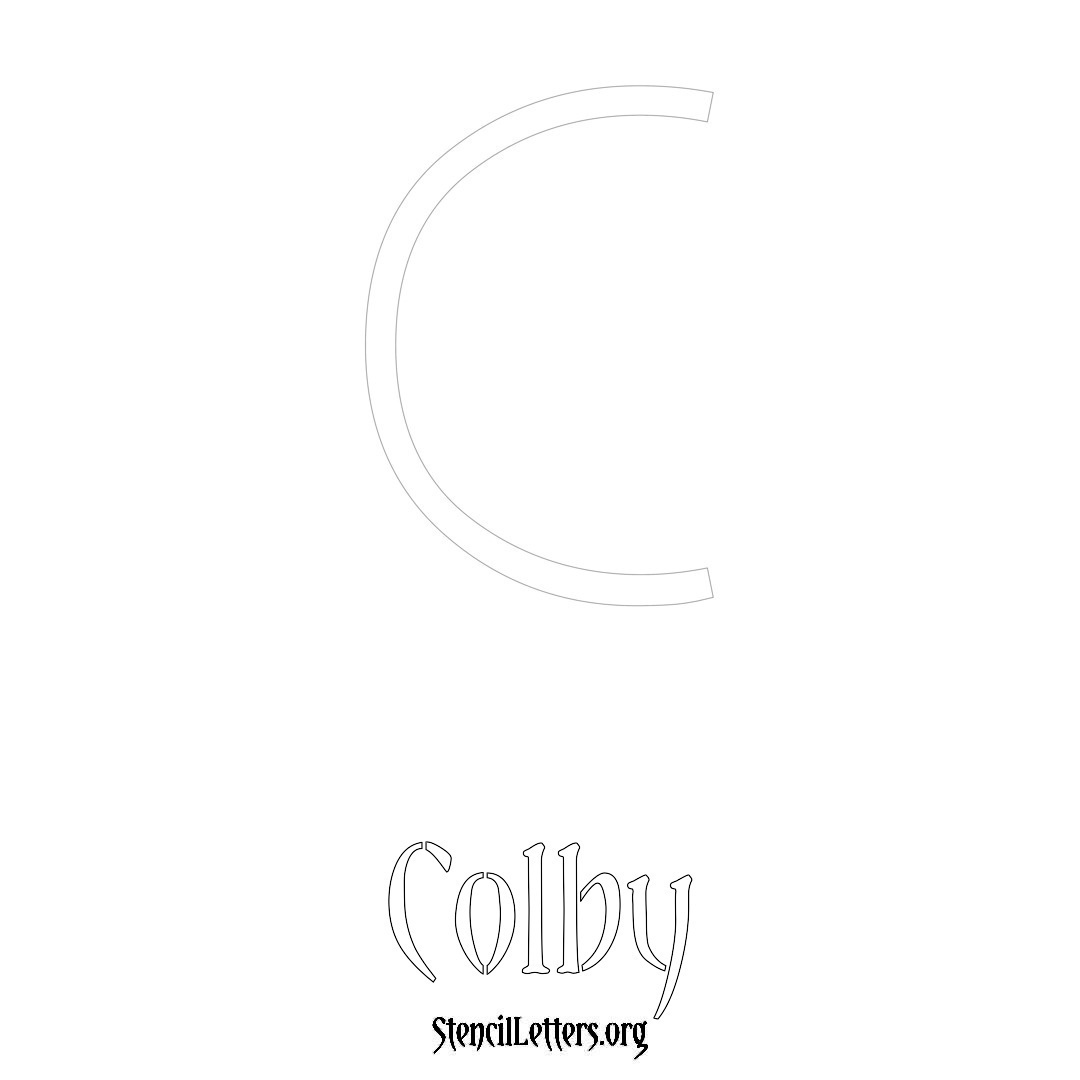 Colby printable name initial stencil in Simple Elegant Lettering