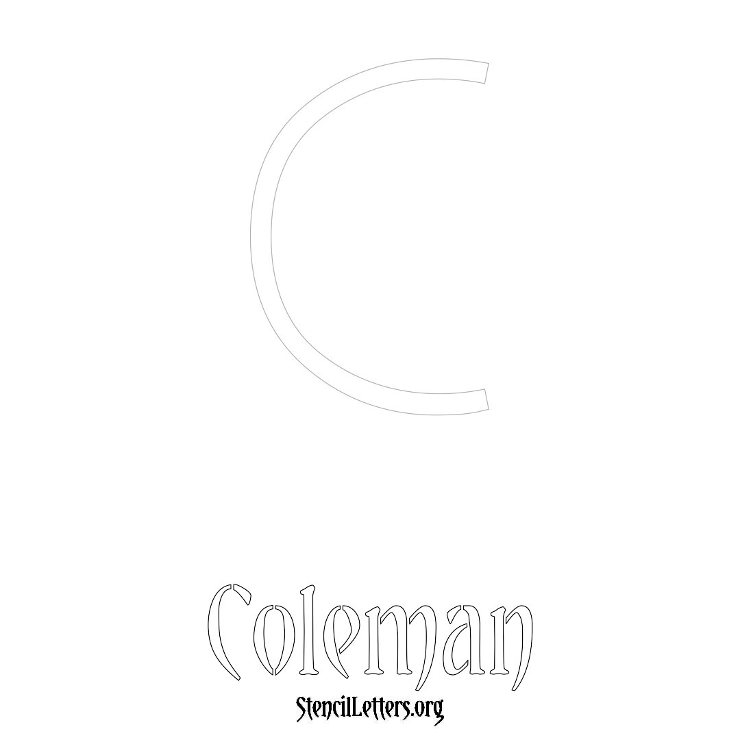 Coleman printable name initial stencil in Simple Elegant Lettering