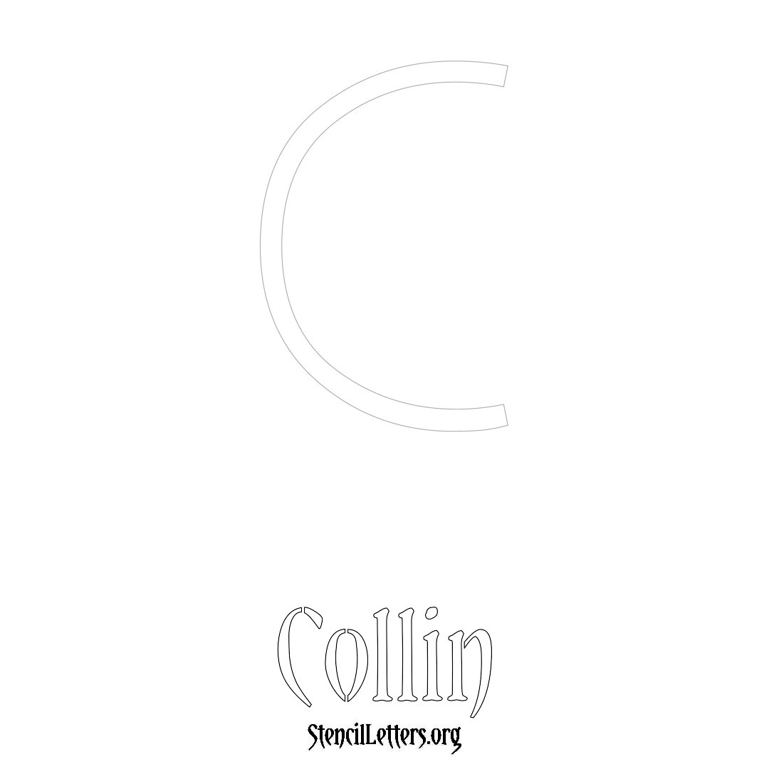 Collin printable name initial stencil in Simple Elegant Lettering