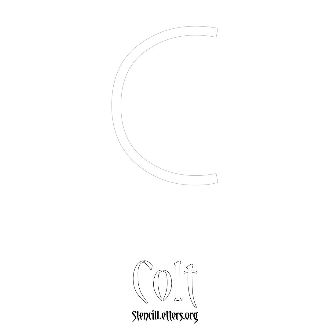 Colt printable name initial stencil in Simple Elegant Lettering