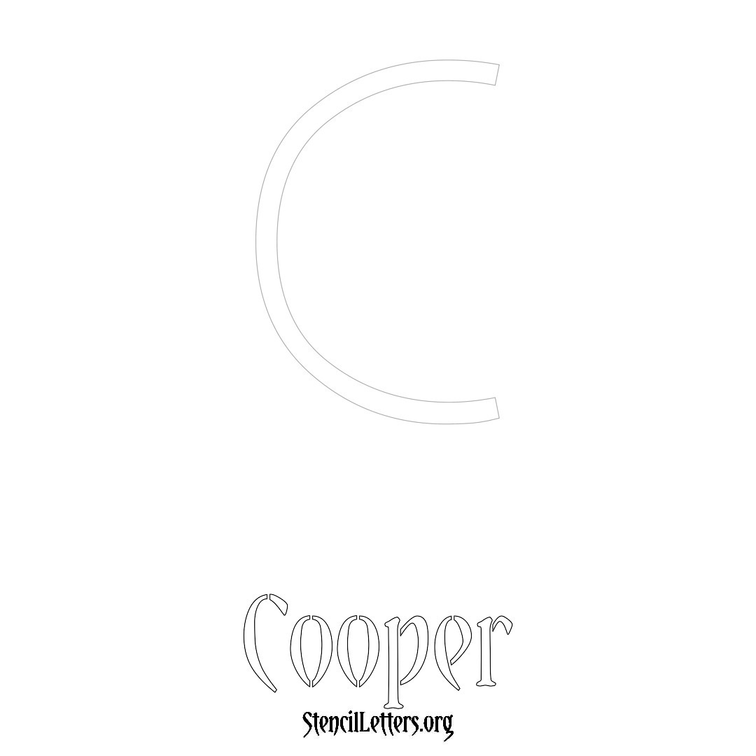 Cooper printable name initial stencil in Simple Elegant Lettering