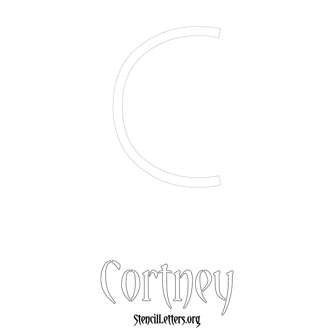 Cortney printable name initial stencil in Simple Elegant Lettering