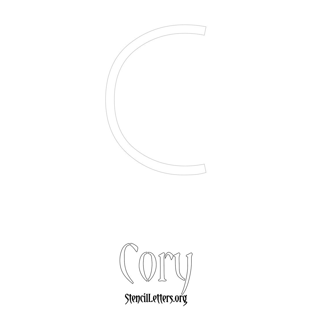 Cory printable name initial stencil in Simple Elegant Lettering