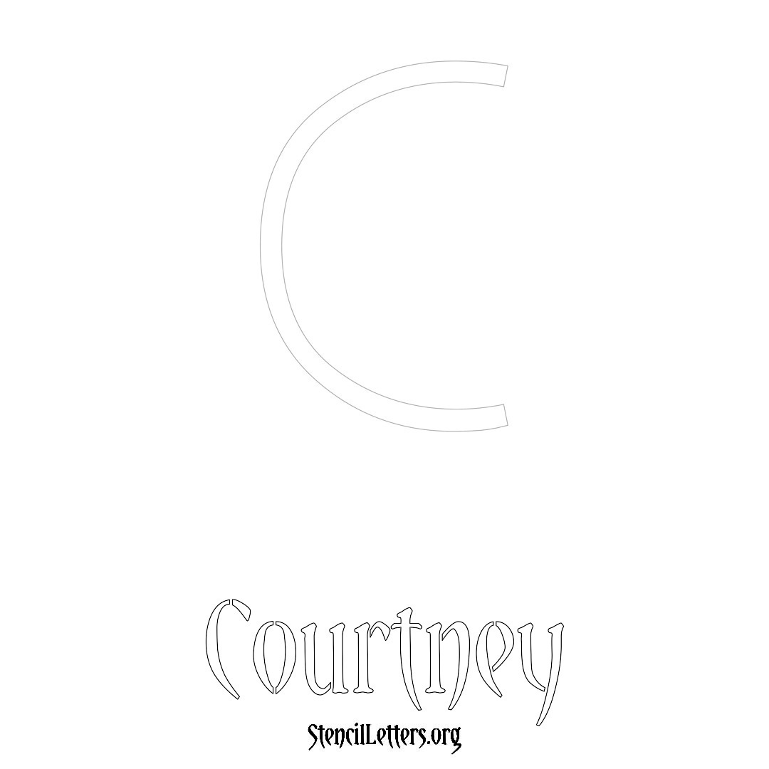 Courtney printable name initial stencil in Simple Elegant Lettering