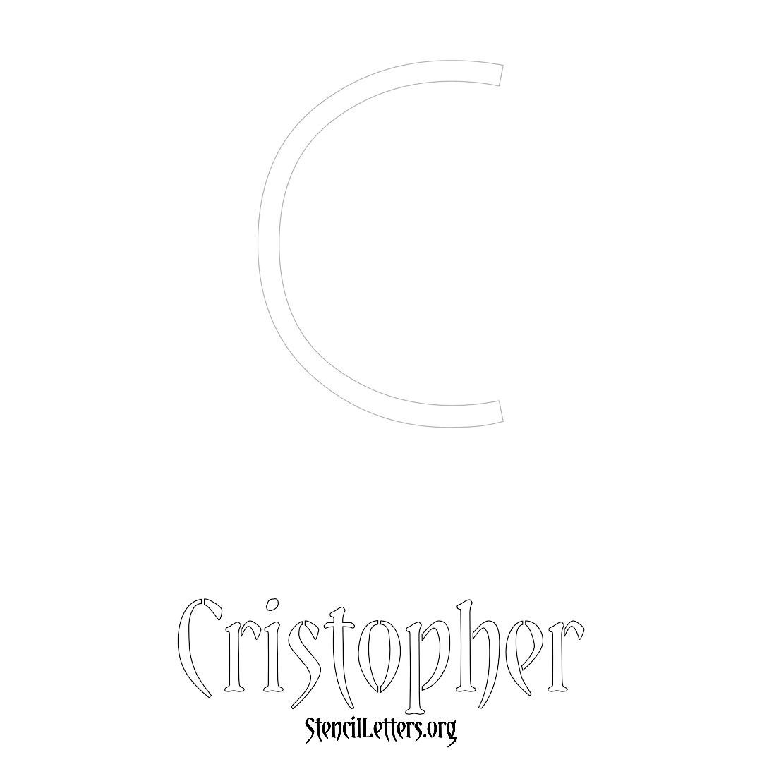 Cristopher printable name initial stencil in Simple Elegant Lettering