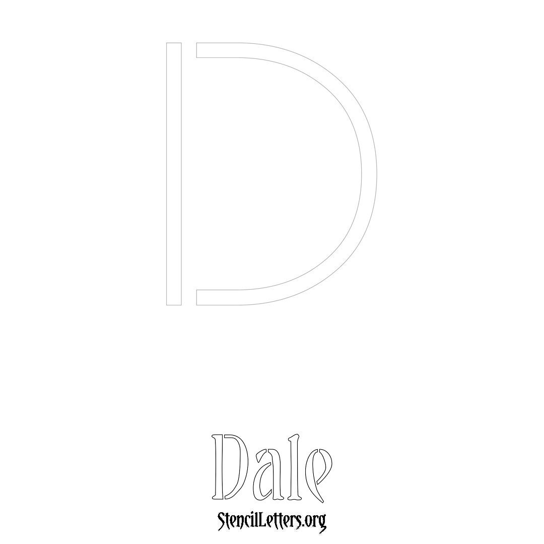 Dale printable name initial stencil in Simple Elegant Lettering