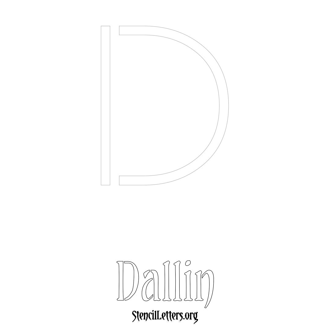 Dallin printable name initial stencil in Simple Elegant Lettering
