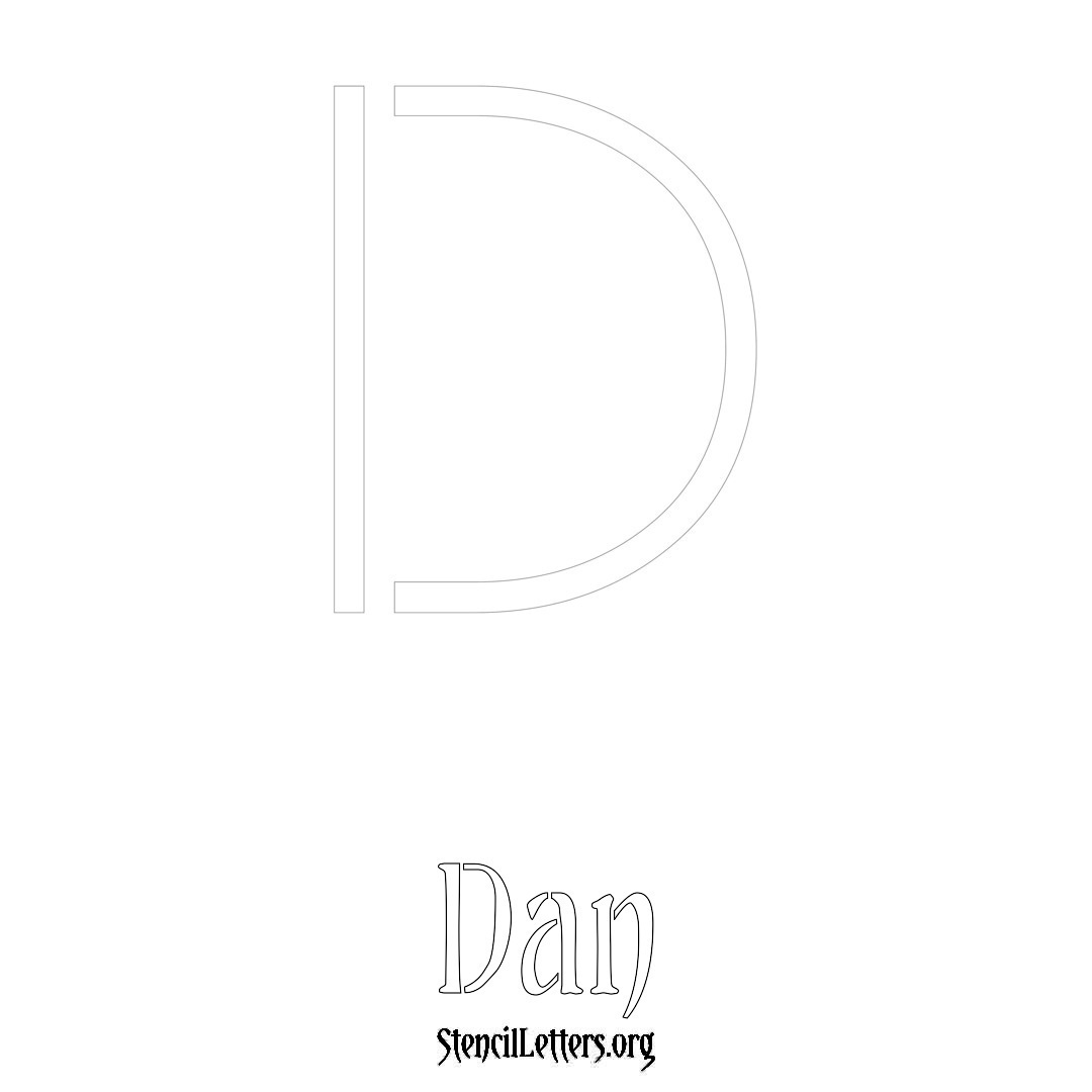 Dan printable name initial stencil in Simple Elegant Lettering