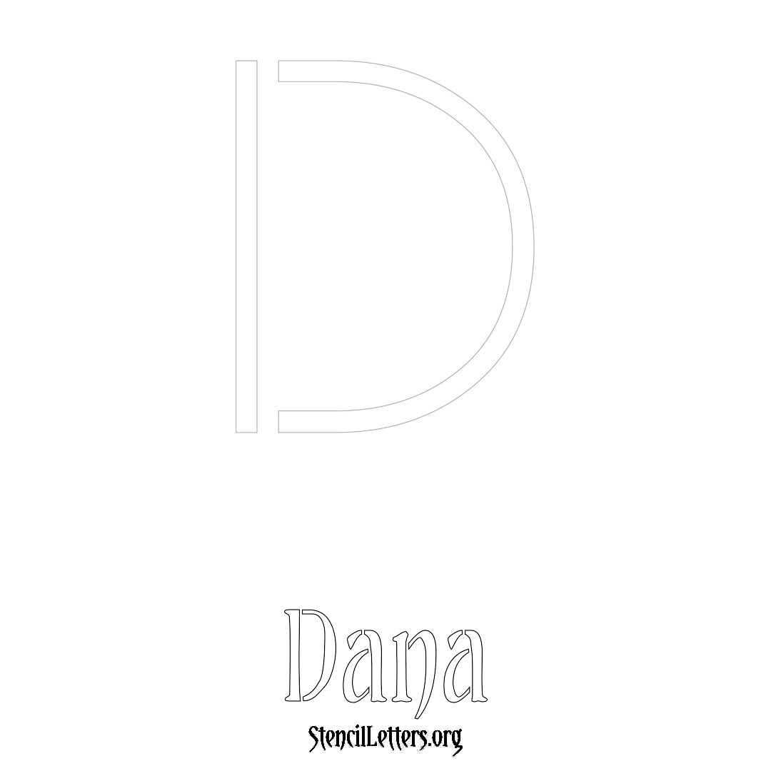 Dana printable name initial stencil in Simple Elegant Lettering