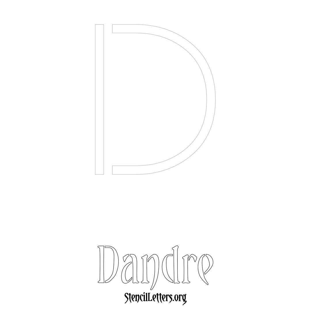 Dandre printable name initial stencil in Simple Elegant Lettering