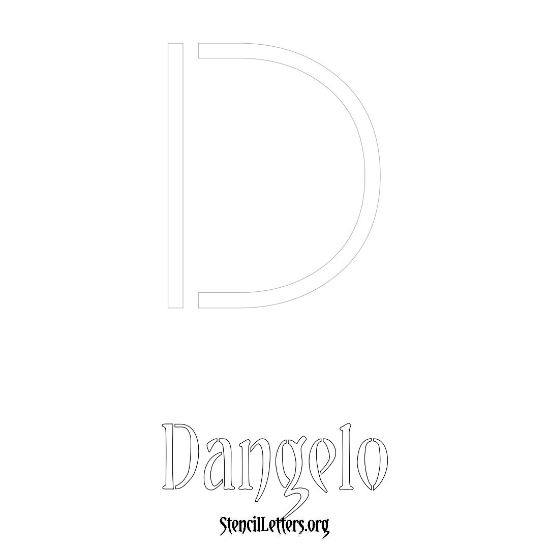 Dangelo printable name initial stencil in Simple Elegant Lettering