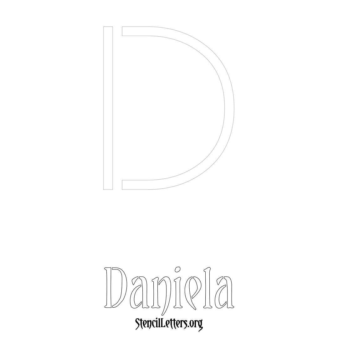 Daniela printable name initial stencil in Simple Elegant Lettering