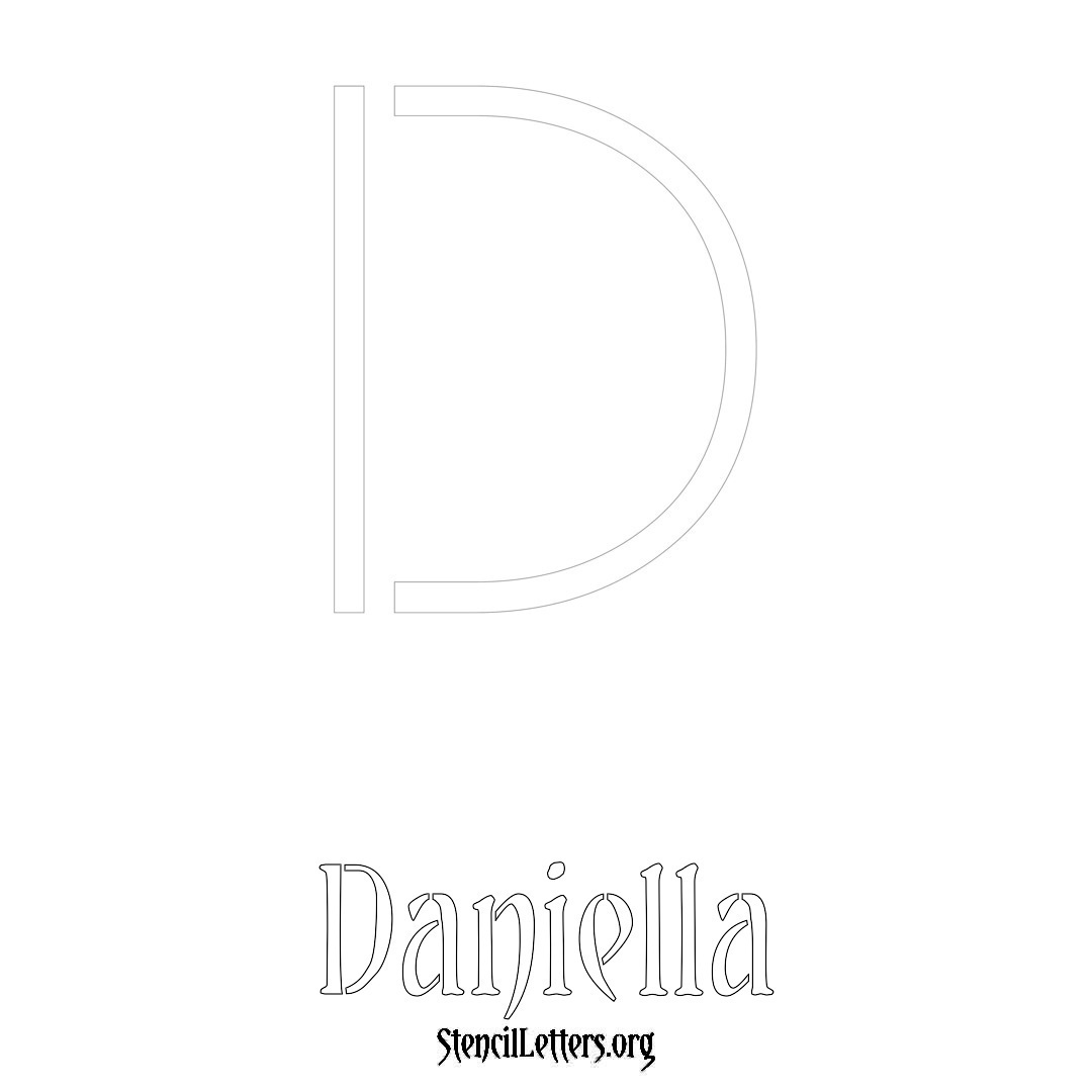 Daniella printable name initial stencil in Simple Elegant Lettering