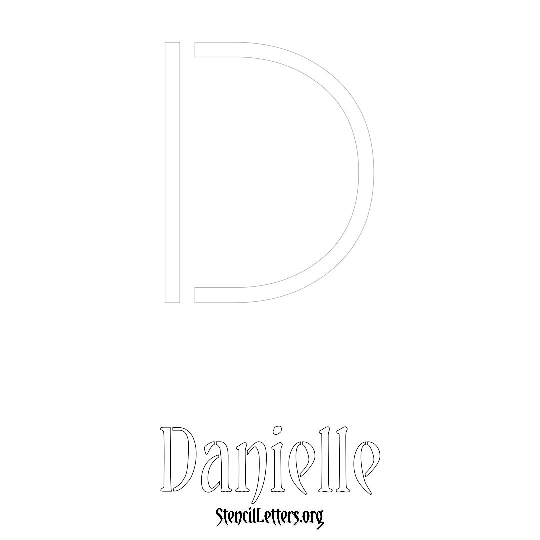 Danielle printable name initial stencil in Simple Elegant Lettering