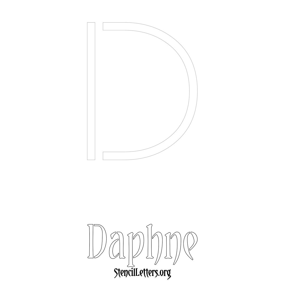 Daphne printable name initial stencil in Simple Elegant Lettering