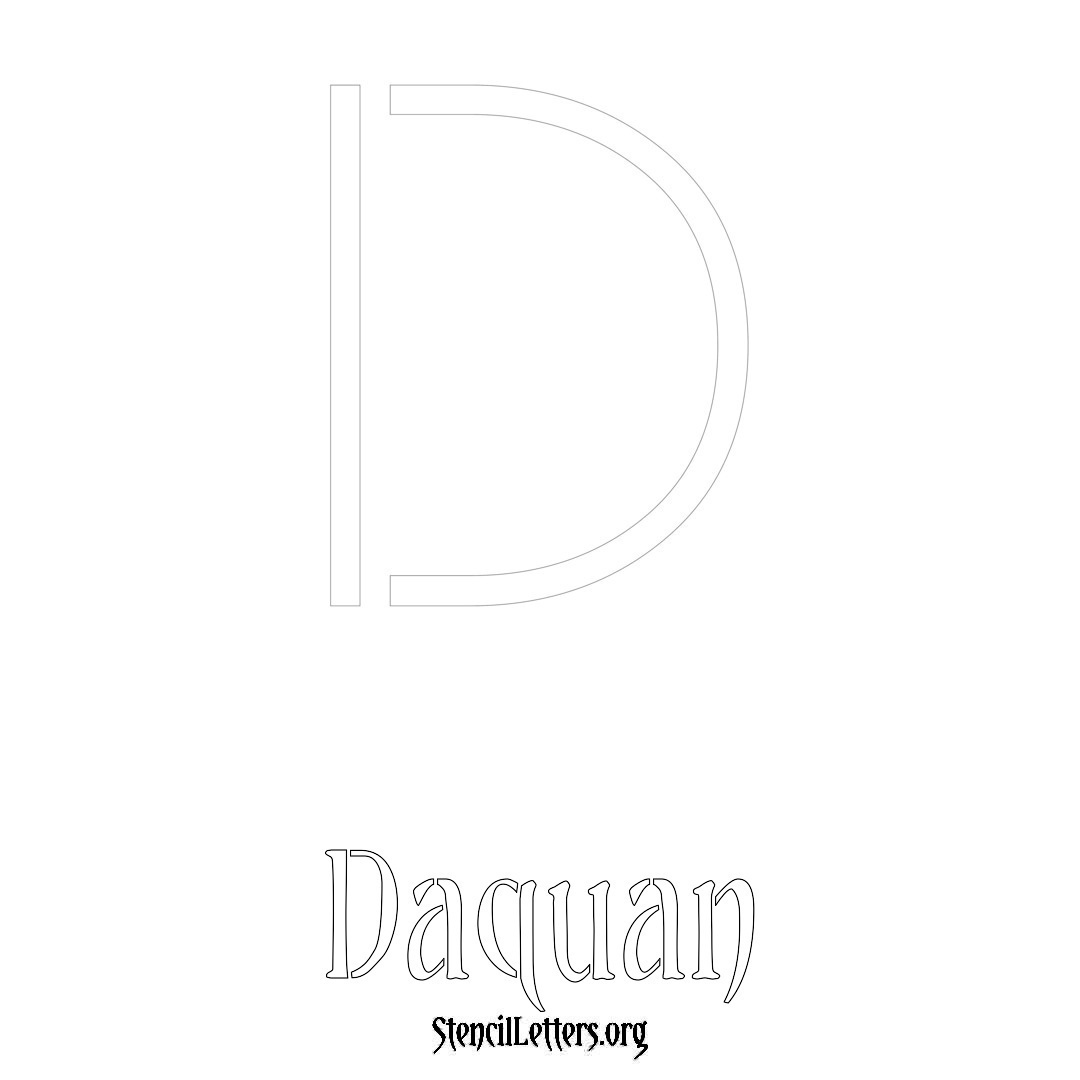 Daquan printable name initial stencil in Simple Elegant Lettering