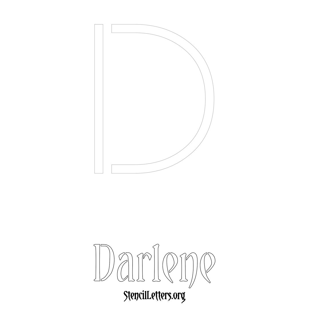 Darlene printable name initial stencil in Simple Elegant Lettering