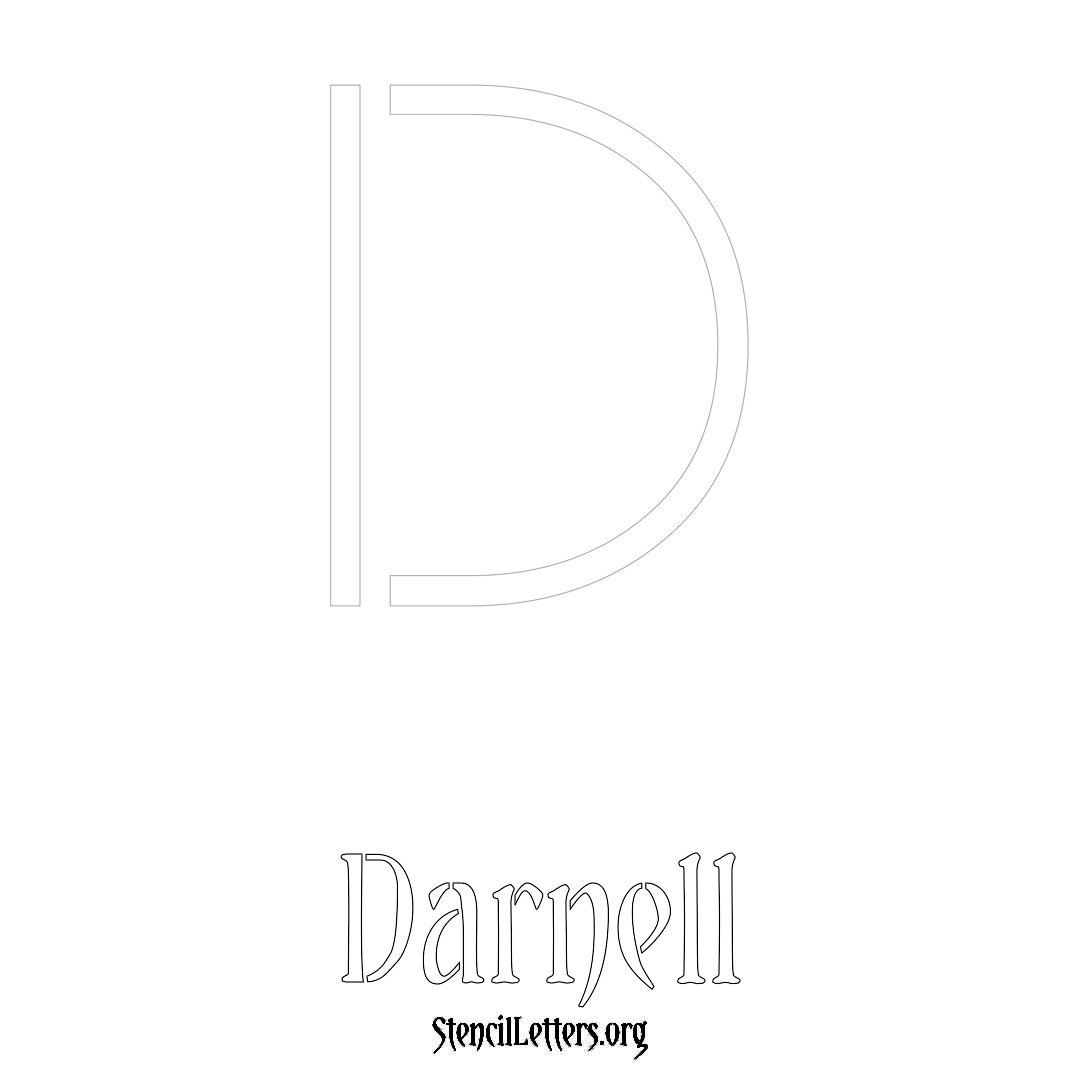 Darnell printable name initial stencil in Simple Elegant Lettering