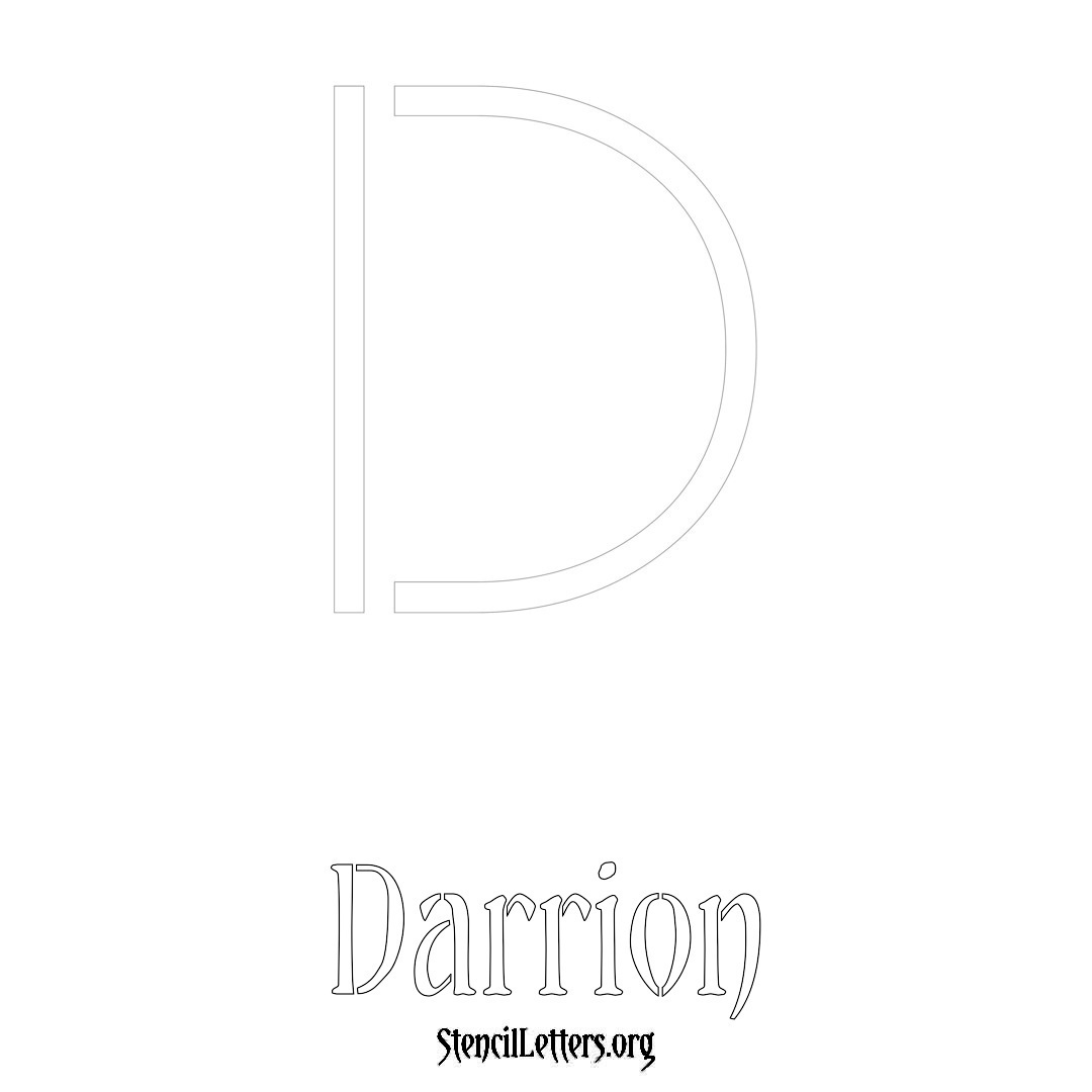 Darrion printable name initial stencil in Simple Elegant Lettering