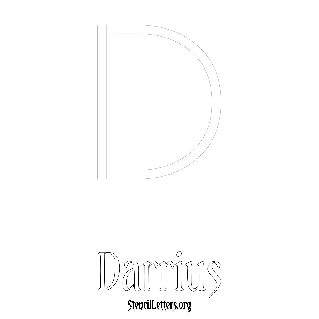 Darrius printable name initial stencil in Simple Elegant Lettering