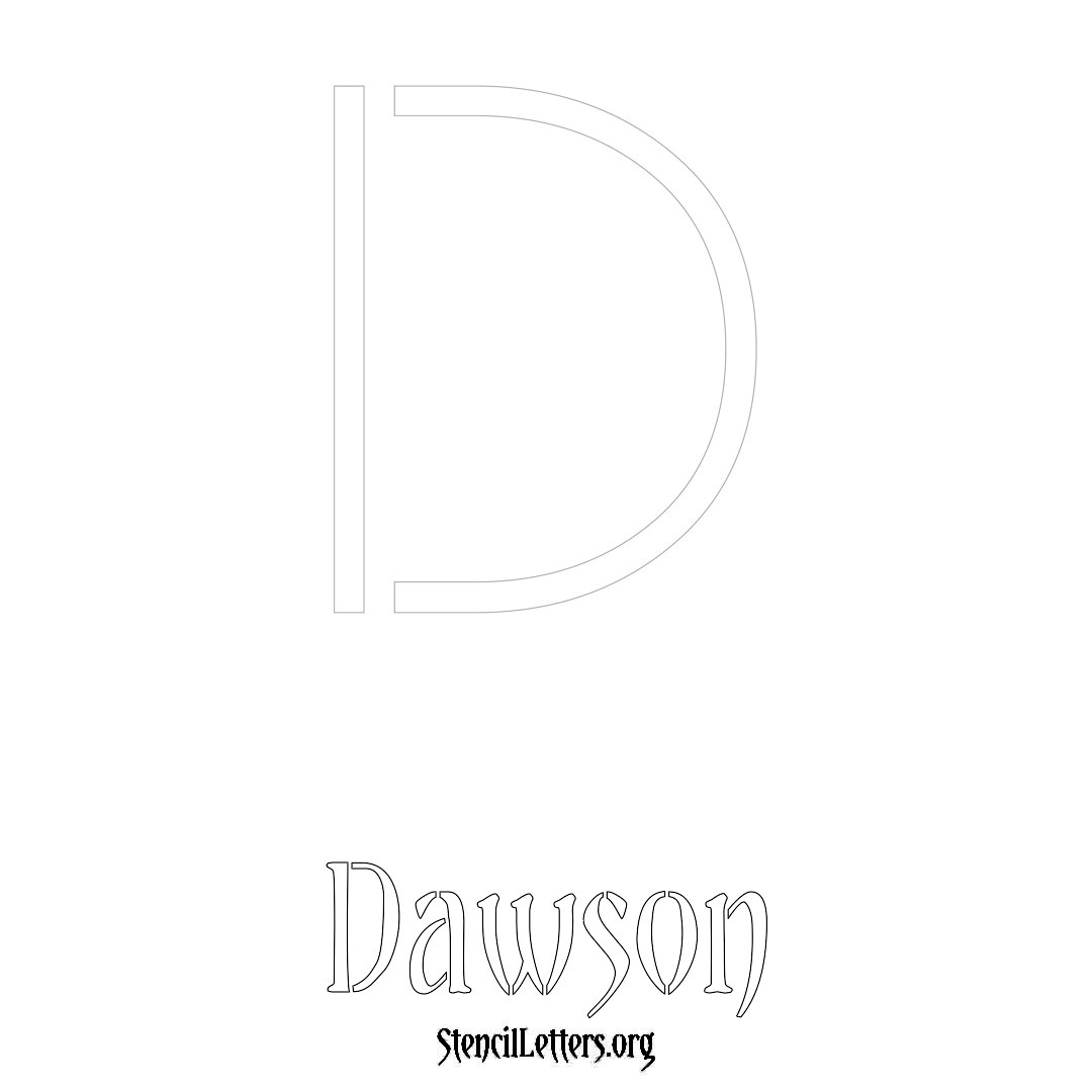 Dawson printable name initial stencil in Simple Elegant Lettering