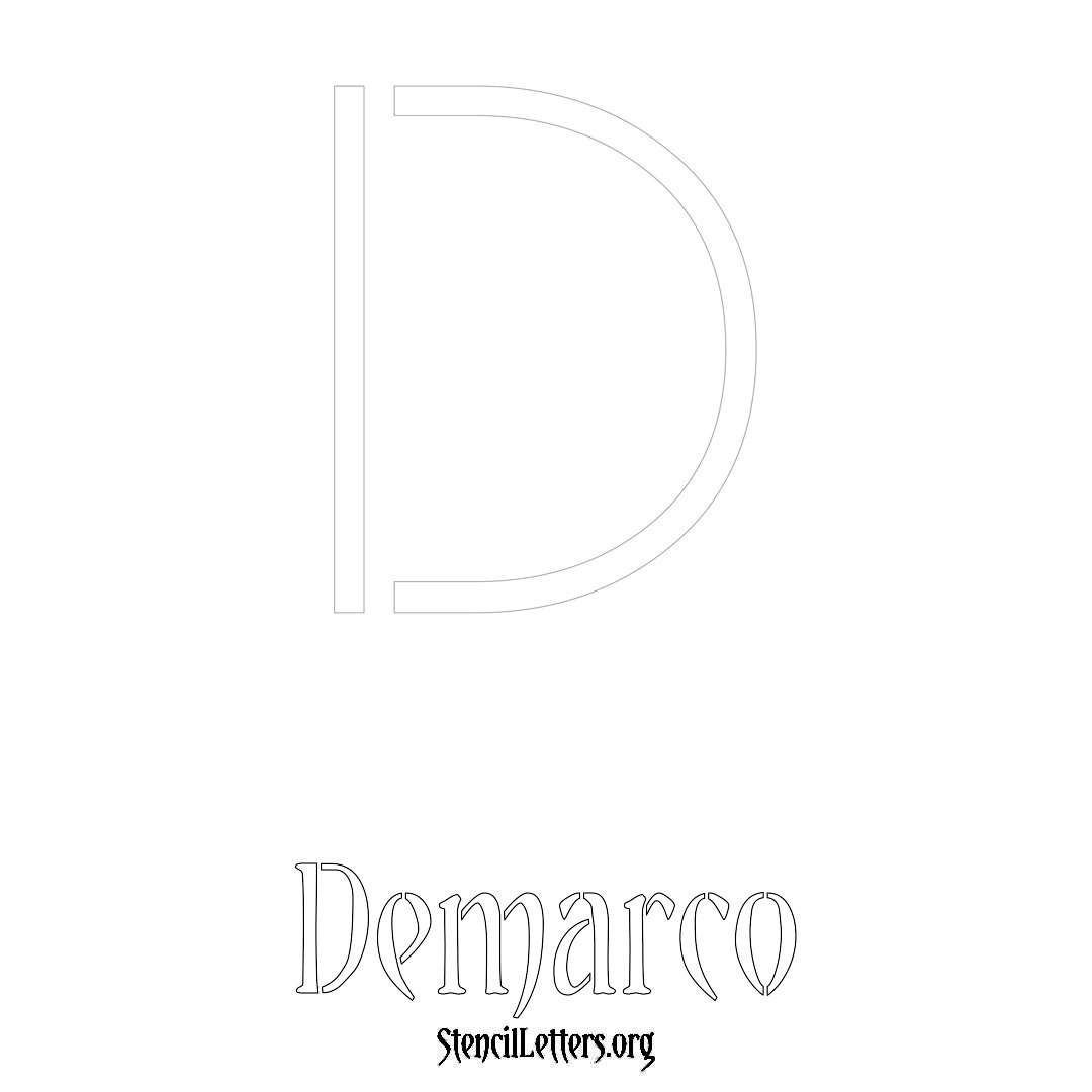Demarco printable name initial stencil in Simple Elegant Lettering