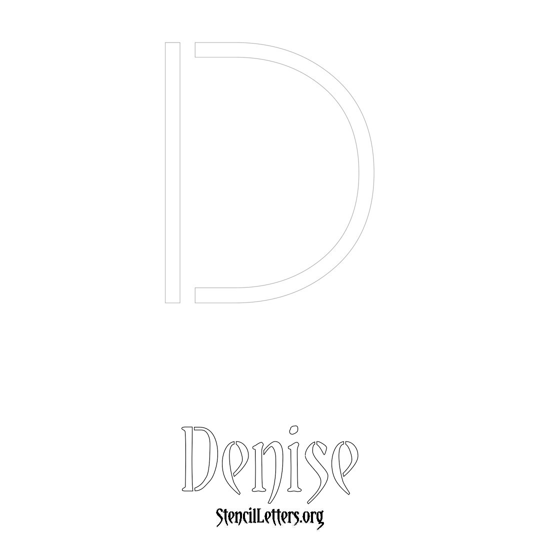 Denise printable name initial stencil in Simple Elegant Lettering