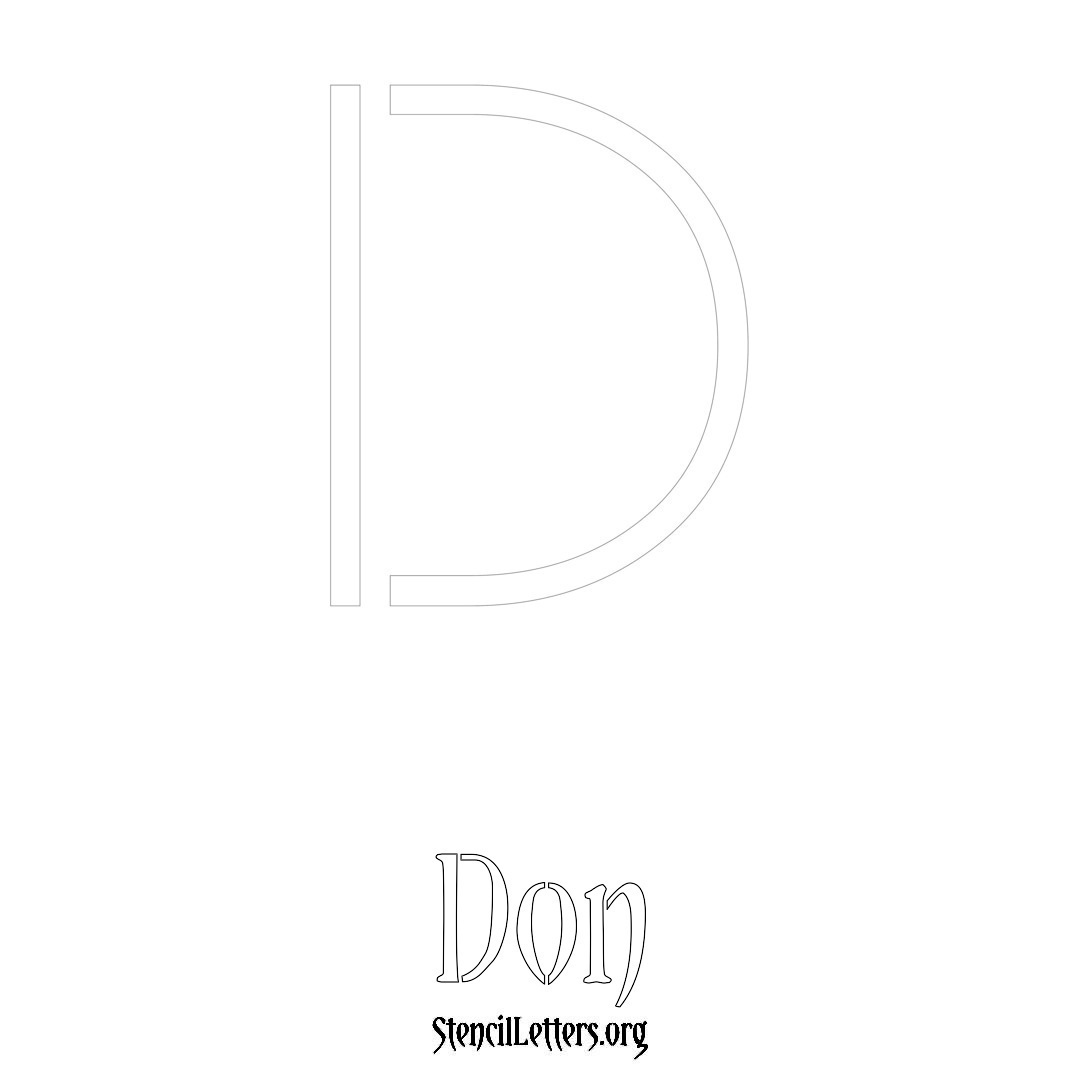 Don printable name initial stencil in Simple Elegant Lettering