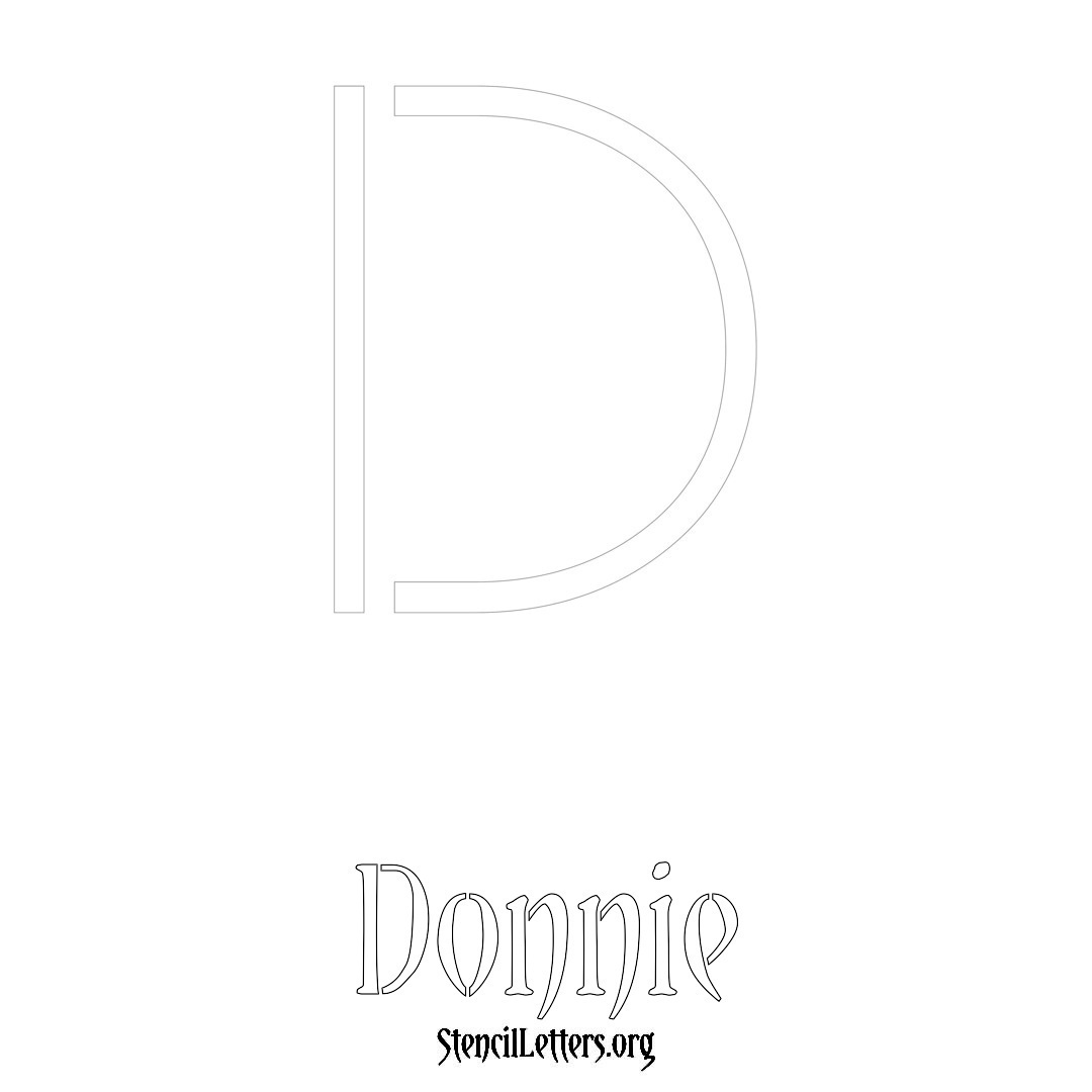 Donnie printable name initial stencil in Simple Elegant Lettering