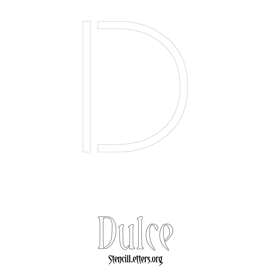 Dulce printable name initial stencil in Simple Elegant Lettering