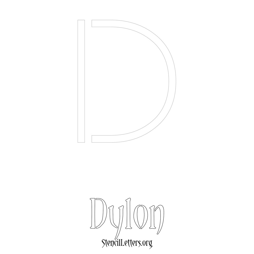 Dylon printable name initial stencil in Simple Elegant Lettering