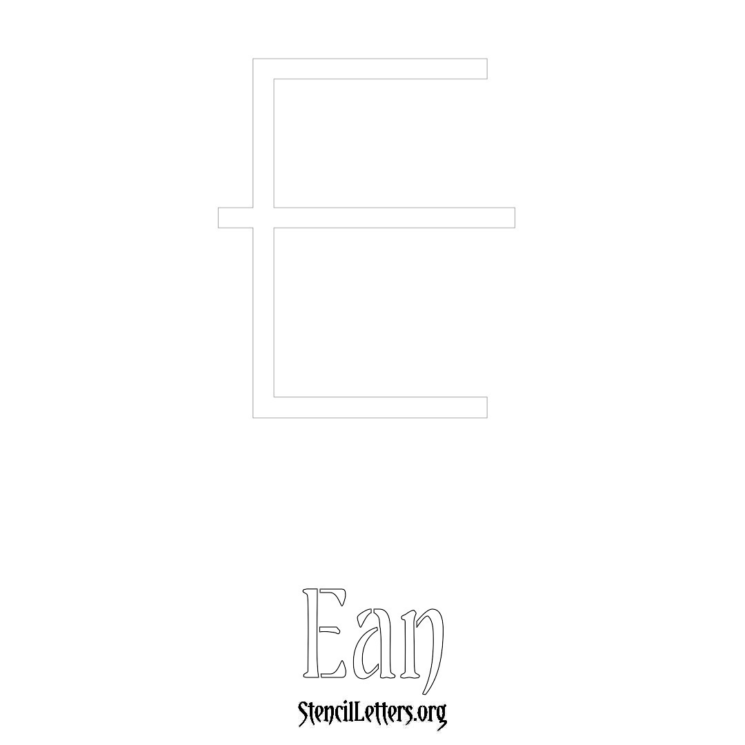 Ean printable name initial stencil in Simple Elegant Lettering