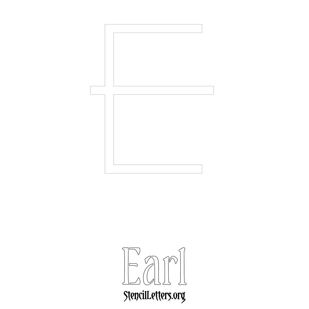 Earl printable name initial stencil in Simple Elegant Lettering