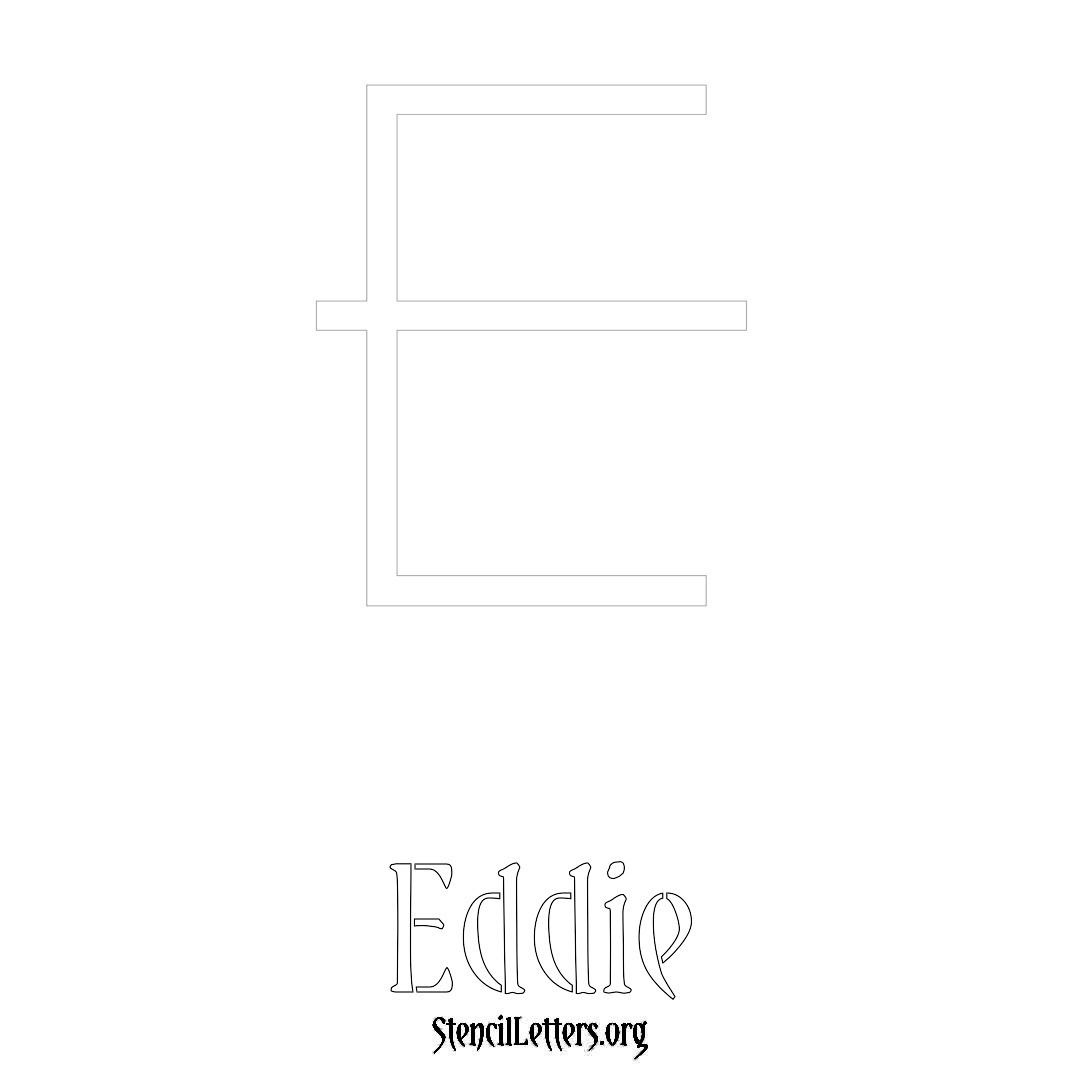 Eddie printable name initial stencil in Simple Elegant Lettering