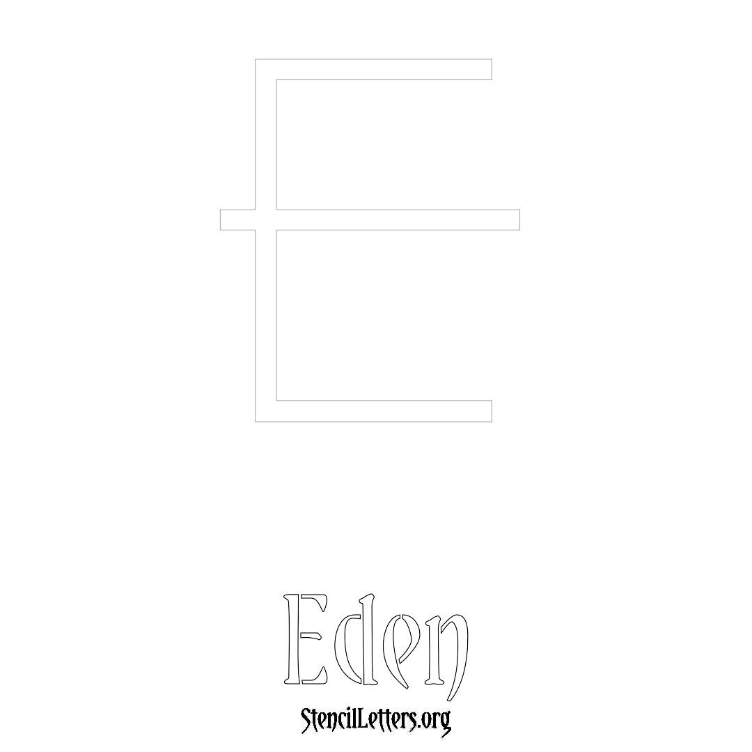 Eden printable name initial stencil in Simple Elegant Lettering