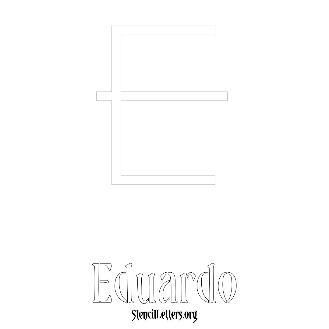 Eduardo printable name initial stencil in Simple Elegant Lettering