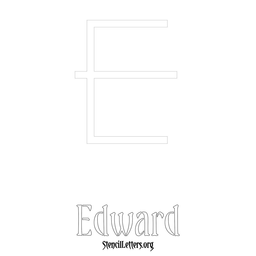 Edward printable name initial stencil in Simple Elegant Lettering