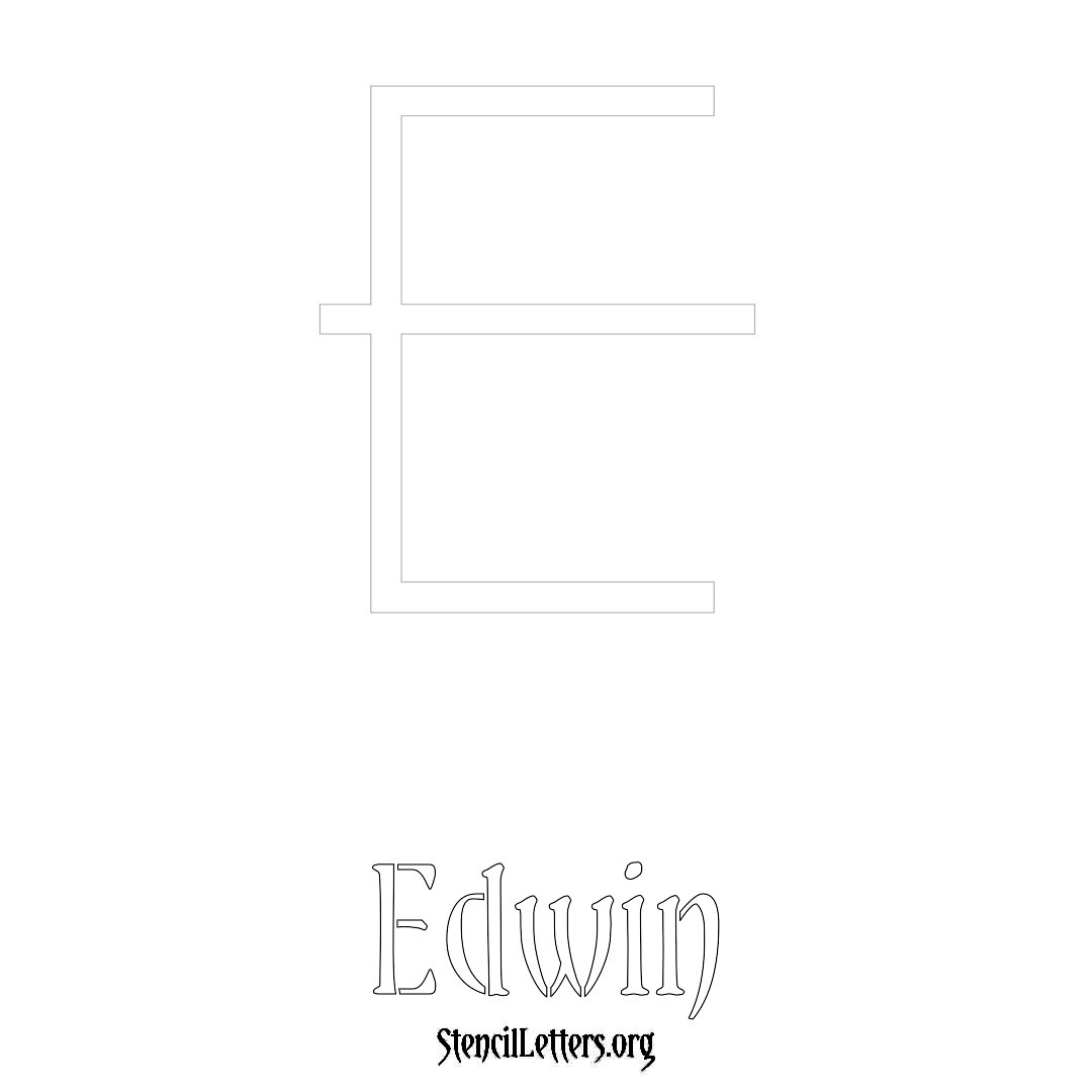Edwin printable name initial stencil in Simple Elegant Lettering