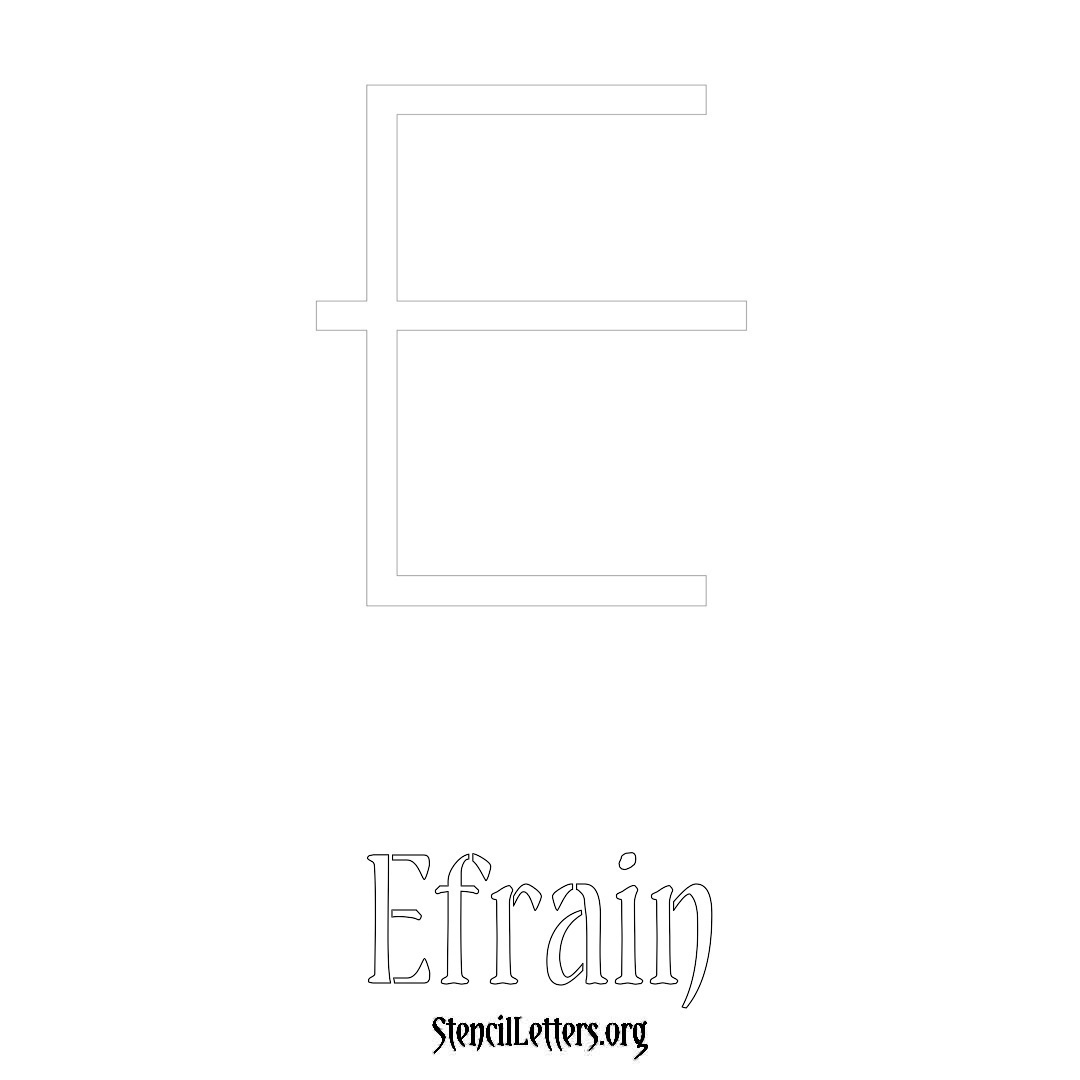 Efrain printable name initial stencil in Simple Elegant Lettering