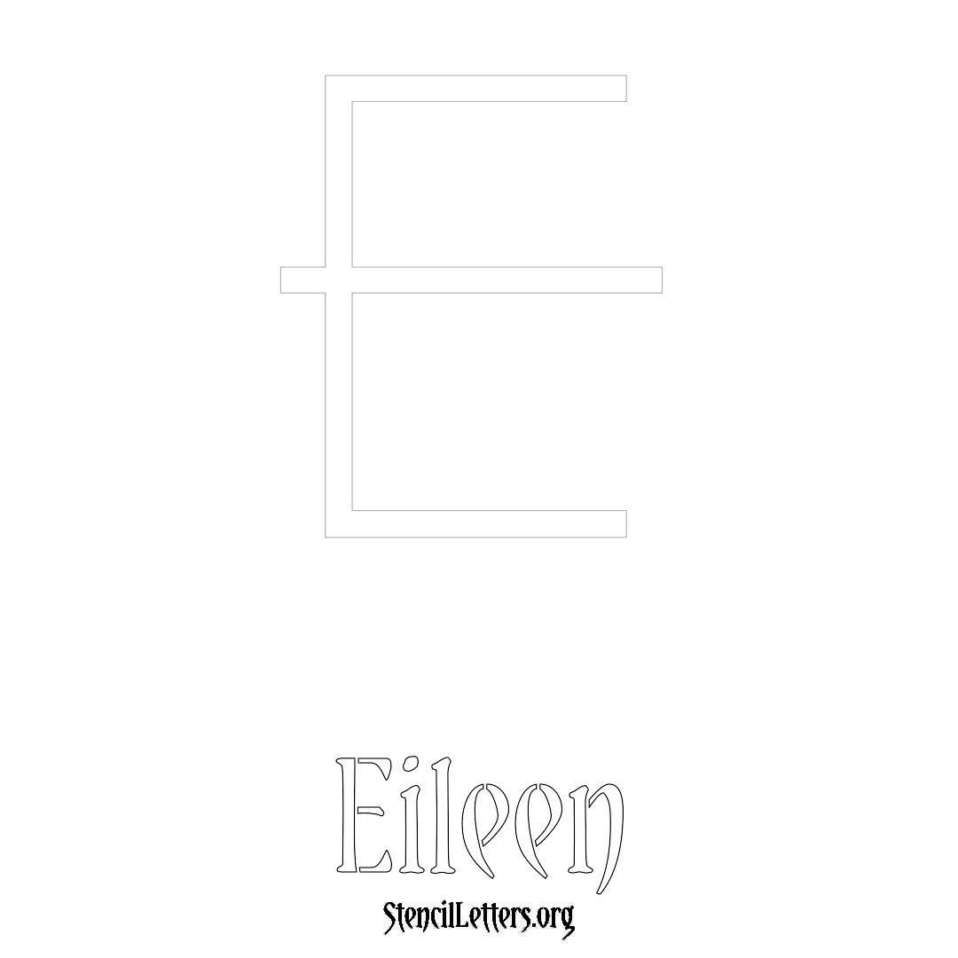 Eileen printable name initial stencil in Simple Elegant Lettering