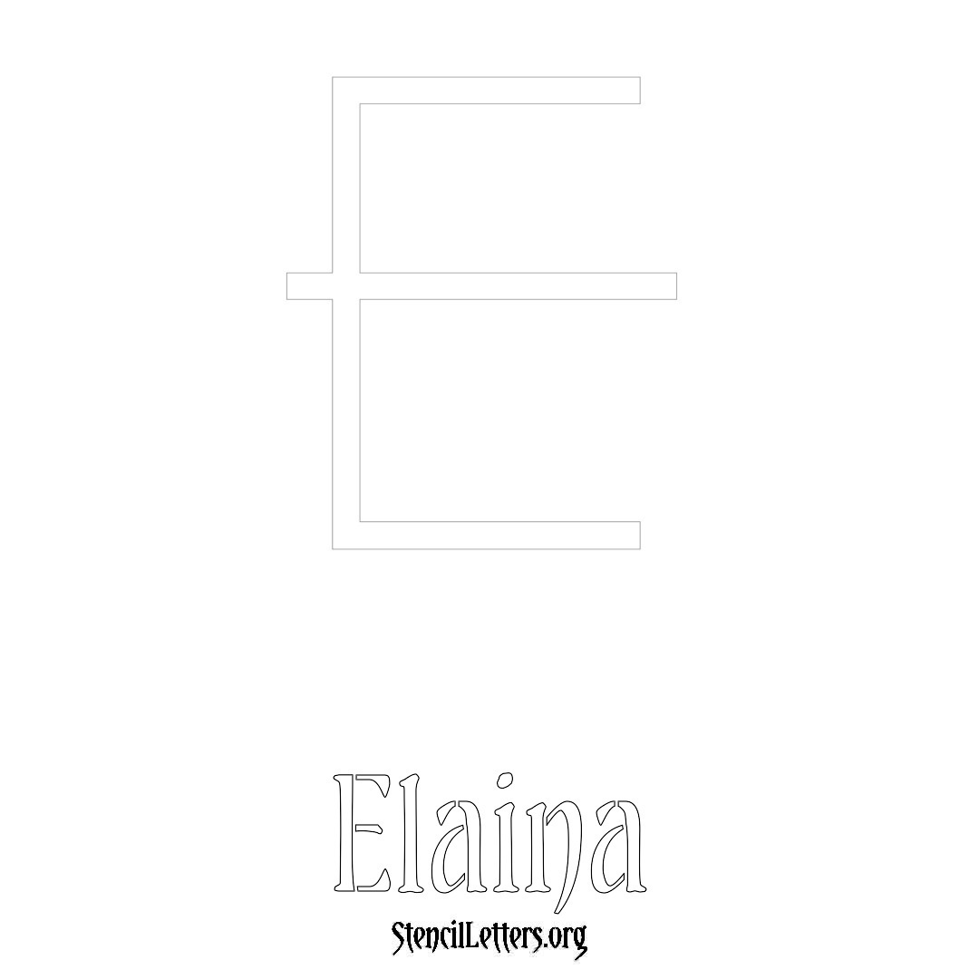 Elaina printable name initial stencil in Simple Elegant Lettering