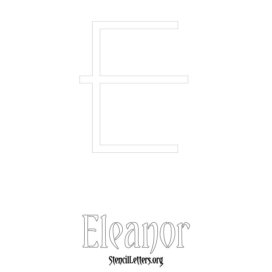 Eleanor printable name initial stencil in Simple Elegant Lettering