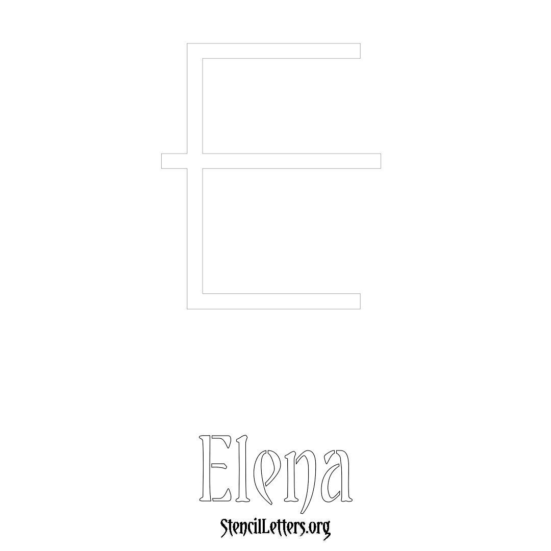 Elena printable name initial stencil in Simple Elegant Lettering