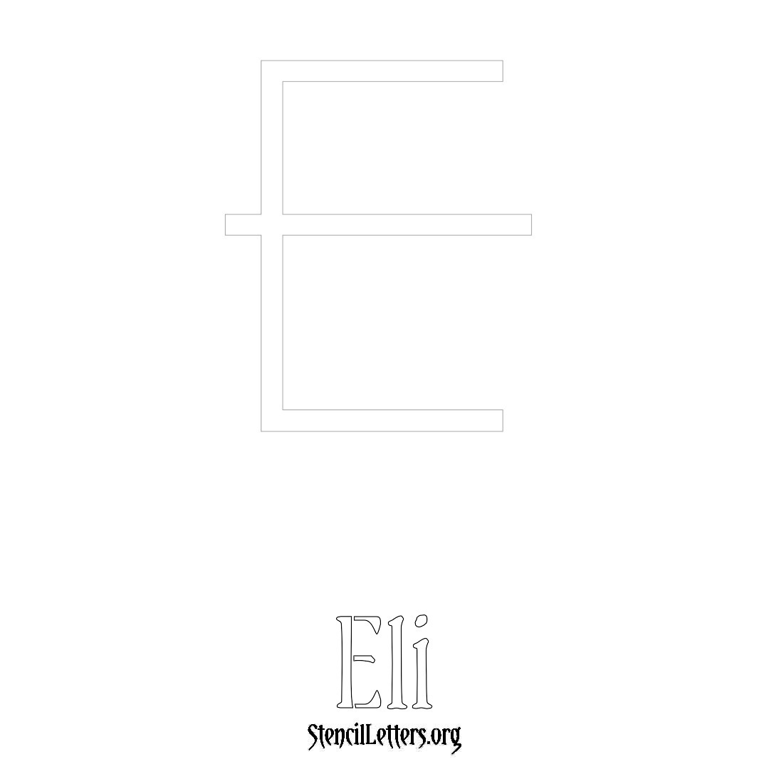 Eli printable name initial stencil in Simple Elegant Lettering