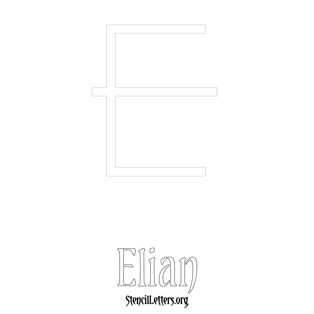 Elian printable name initial stencil in Simple Elegant Lettering